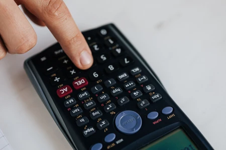 Person using a calculator